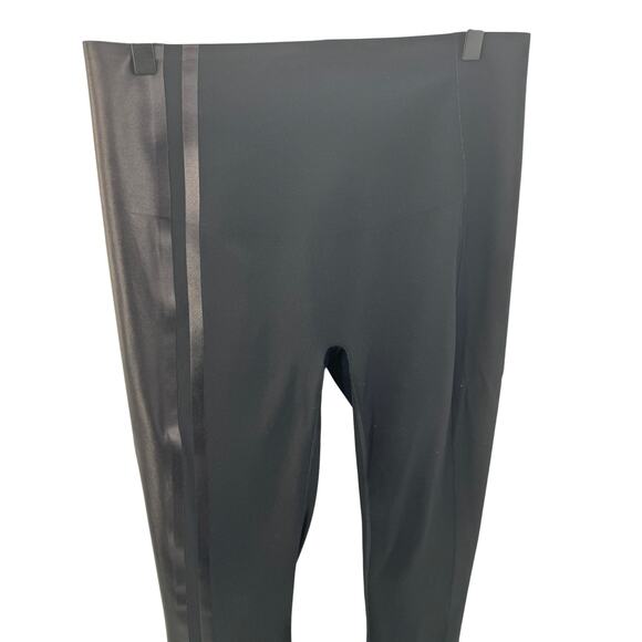 SPANX by Sara Blakely Leggings Gloss‎ Side Stripes Women’s Size Large Black - Picture 4 of 9